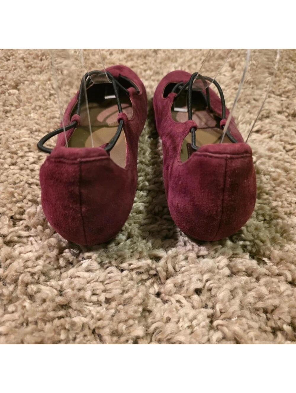 Earth Earthies Y2K Maroon Suede Leather ballet flats sz 8 US - Picture 5 of 8